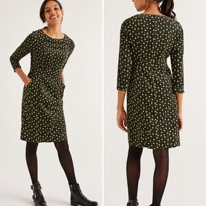 BODEN NEW Coraline Corduroy Gray Yellow Pear Novelty Pocket Dress SZ 6 Long Mod